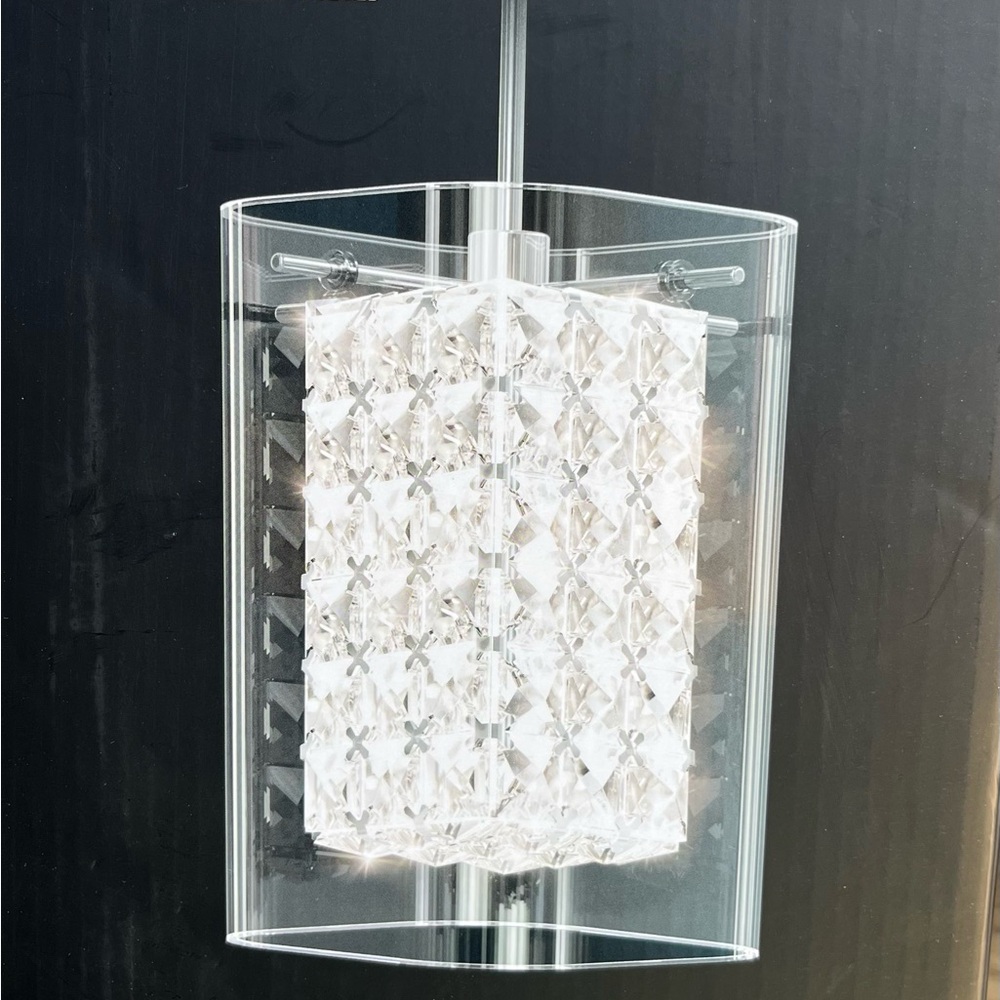 NIB Crystal Cube LED Pendant Light
